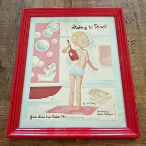 Goldie Locks has Chicken Pox Framed Advertisement Picture. 12.5”x15.5” Whimsical